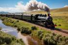 Steam engine train Art Print